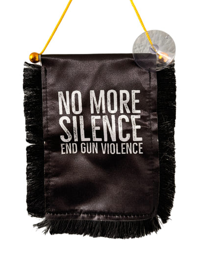 Stop Gun Violence Hanging Banner - 4x6 Fringy Window Hanging Flag - Mini Flag Banner & Car Rearview Mirror Decor - Fringed & Double Sided - Hanging Flag with Suction Cup