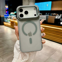 New Matte Translucent Magnetic Case for  17 16 15 14 13 12 Pro Max 17Air Metal Bracket for Magsafe Wireless Charge Cover