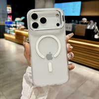 New Matte Translucent Magnetic Case for  17 16 15 14 13 12 Pro Max 17Air Metal Bracket for Magsafe Wireless Charge Cover