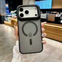 New Matte Translucent Magnetic Case for  17 16 15 14 13 12 Pro Max 17Air Metal Bracket for Magsafe Wireless Charge Cover